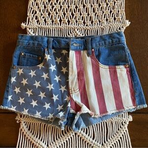 Forever 21 American Flag Jean Shorts